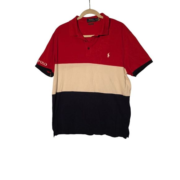 Rare Vintage POLO RALPH LAUREN Small Pony Spell Out Striped Shirt Size XL - Picture 1 of 11